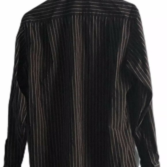 Pierre Cardin Men’s Dress Shirt Long Sleeved Black - Picture 2 of 3